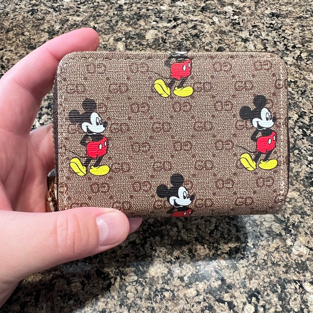 Designer g u c c i x Disney Mickey Mouse Wallet Mini GG Supreme canvas beige - Picture 2 of 5